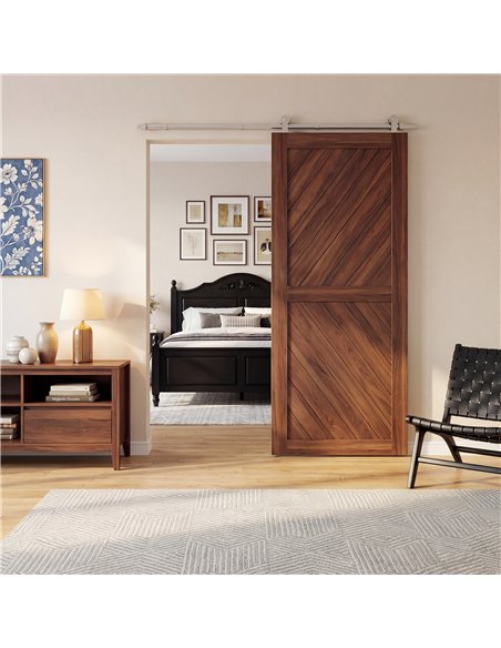 HOMCOM Sliding Door Hardware Kit Heavy Duty 304 Stainless Steel 152 cm Wide Door Silver Tone - pic 204517 | FastDaddyshop