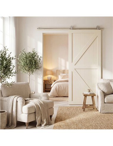 HOMCOM Sliding Door Hardware Kit Heavy Duty 304 Stainless Steel 152 cm Wide Door Silver Tone