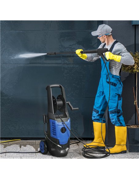Outsunny 2200W High Pressure Washer, 170 Bar Pressure Washer with Adjustable Nozzle and 6M Hose, 32W x 32D x 80H cm Blue - pic 204544 | FastDaddyshop