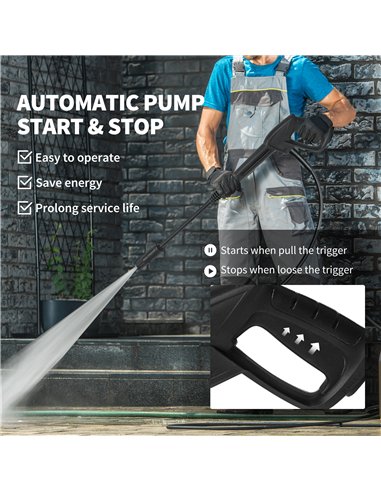 Outsunny 2200W High Pressure Washer, 170 Bar Pressure Washer with Adjustable Nozzle and 6M Hose, 32W x 32D x 80H cm Blue