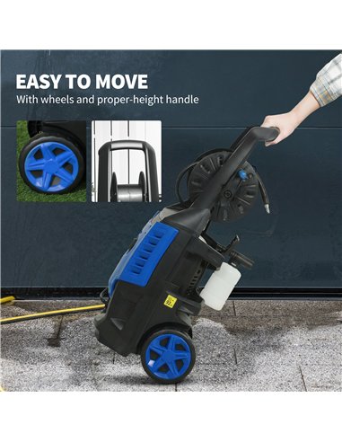 Outsunny 2200W High Pressure Washer, 170 Bar Pressure Washer with Adjustable Nozzle and 6M Hose, 32W x 32D x 80H cm Blue