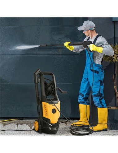 Outsunny 2200W High Pressure Washer, 170 Bar Pressure Washer with Adjustable Nozzle and 6M Hose, 33 x 31.5 x 80.5 cm, Yellow