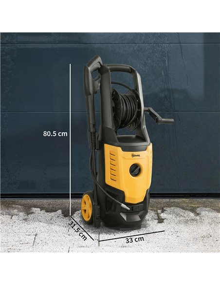 Outsunny 2200W High Pressure Washer, 170 Bar Pressure Washer with Adjustable Nozzle and 6M Hose, 33 x 31.5 x 80.5 cm, Yellow - pic 204554 | FastDaddyshop
