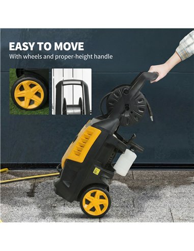 Outsunny 2200W High Pressure Washer, 170 Bar Pressure Washer with Adjustable Nozzle and 6M Hose, 33 x 31.5 x 80.5 cm, Yellow