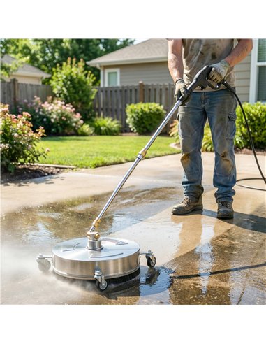 Outsunny Pressure Washer Surface Cleaner 3600 PSI Power Washer Rotary Surface Cleaner with 4 Wheels for Driveways