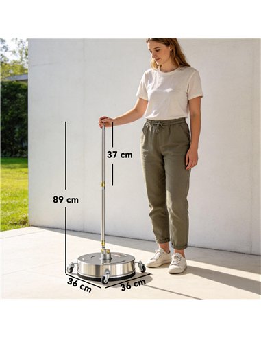 Outsunny Pressure Washer Surface Cleaner 3600 PSI Power Washer Rotary Surface Cleaner with 4 Wheels for Driveways