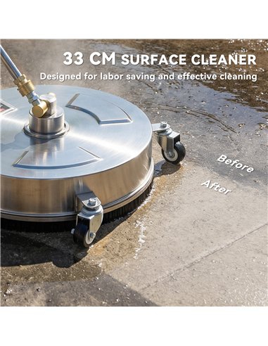 Outsunny Pressure Washer Surface Cleaner 3600 PSI Power Washer Rotary Surface Cleaner with 4 Wheels for Driveways