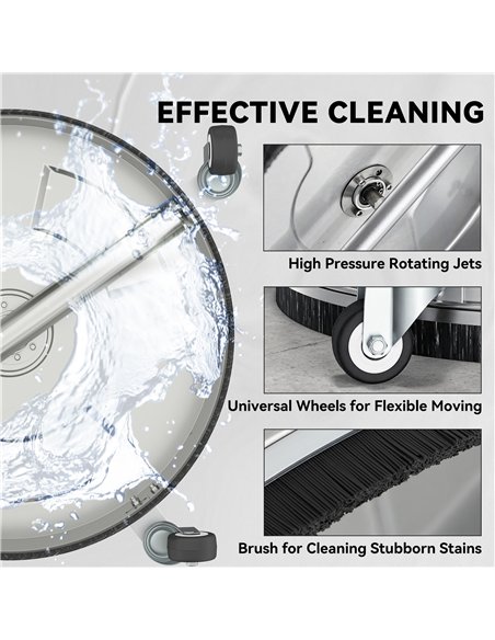 Outsunny Pressure Washer Surface Cleaner 3600 PSI Power Washer Rotary Surface Cleaner with 4 Wheels for Driveways - pic 204565 | FastDaddyshop