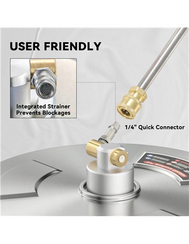 Outsunny Pressure Washer Surface Cleaner 3600 PSI Power Washer Rotary Surface Cleaner with 4 Wheels for Driveways