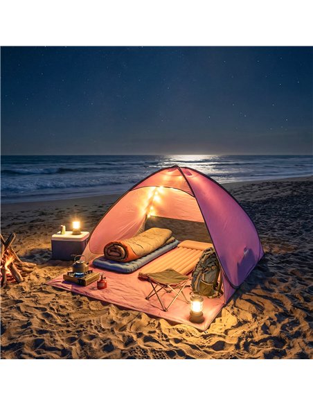 Outsunny Pop up Beach Tent, UV 50+ Sun Shelter with Carry Bag, 2x1.5m for 2-3 Person, Pink - pic 204623 | FastDaddyshop