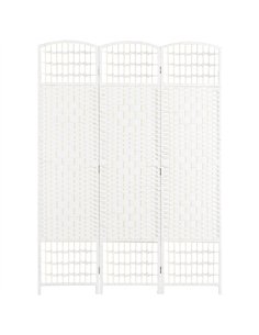 HOMCOM 3 Panel Folding Room Divider, Privacy Screen, Paravent Partition Separator for Living Room, Bedroom, White