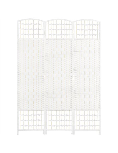 HOMCOM 3 Panel Folding Room Divider, Privacy Screen, Paravent Partition Separator for Living Room, Bedroom, White - pic 204669 | FastDaddyshop