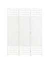 HOMCOM 3 Panel Folding Room Divider, Privacy Screen, Paravent Partition Separator for Living Room, Bedroom, White