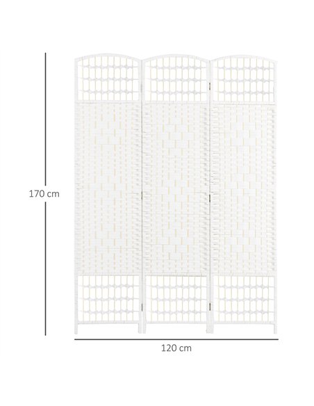 HOMCOM 3 Panel Folding Room Divider, Privacy Screen, Paravent Partition Separator for Living Room, Bedroom, White - pic 204671 | FastDaddyshop