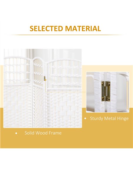 HOMCOM 3 Panel Folding Room Divider, Privacy Screen, Paravent Partition Separator for Living Room, Bedroom, White - pic 204673 | FastDaddyshop
