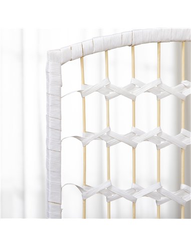 HOMCOM 3 Panel Folding Room Divider, Privacy Screen, Paravent Partition Separator for Living Room, Bedroom, White