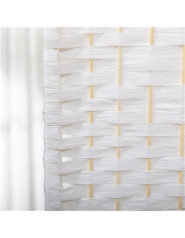 HOMCOM 3 Panel Folding Room Divider, Privacy Screen, Paravent Partition Separator for Living Room, Bedroom, White