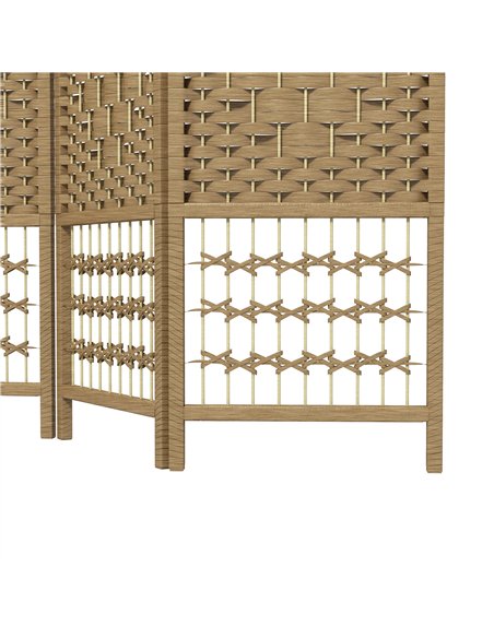 HOMCOM 4 Panel Folding Room Divider, Privacy Screen, Paravent Partition Separator for Living Room, Bedroom, Natural - pic 204686 | FastDaddyshop
