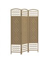 HOMCOM 3 Panel Folding Room Divider, Privacy Screen, Paravent Partition Separator for Living Room, Bedroom, Natural Wood