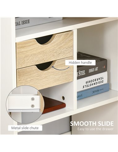 HOMCOM L-Shaped Corner Computer Desk with Storage Shelf, Drawer, Light Brown
