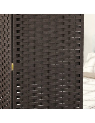 HOMCOM 4 Panel Folding Room Divider, Freestanding Privacy Screen for Living Room, Bedroom and Office, 160 x 170cm, Brown