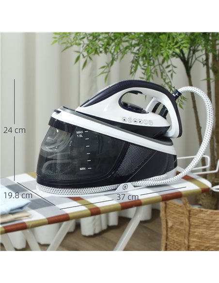 HOMCOM Steam Generator Iron, Energy-Saving, Self-Cleaning, Powerful Vertical Steam, Automatic Shut-Off, Ceramic Non-stick Solepl - pic 204725 | FastDaddyshop