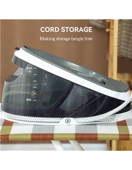 HOMCOM Steam Generator Iron, Energy-Saving, Self-Cleaning, Powerful Vertical Steam, Automatic Shut-Off, Ceramic Non-stick Solepl - pic 204730 | FastDaddyshop