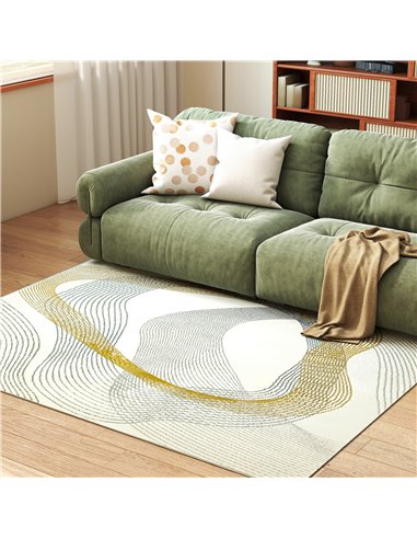 HOMCOM Modern Area Rug, Machine Washable Rug, Allergy-Friendly Floor Carpet for Living Room, Bedroom, Dining Room, Home Office, 