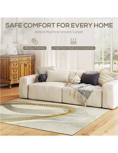 HOMCOM Modern Area Rug, Machine Washable Rug, Allergy-Friendly Floor Carpet for Living Room, Bedroom, Dining Room, Home Office,  - pic 204735 | FastDaddyshop