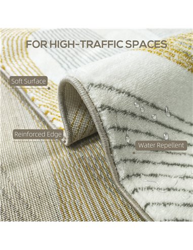 HOMCOM Modern Area Rug, Machine Washable Rug, Allergy-Friendly Floor Carpet for Living Room, Bedroom, Dining Room, Home Office, 