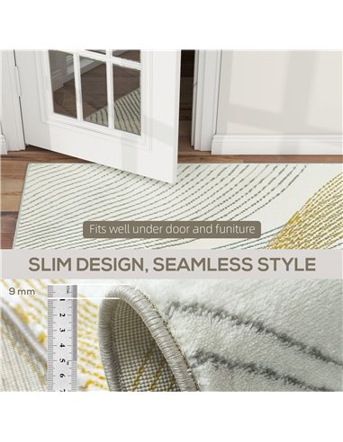 HOMCOM Modern Area Rug, Machine Washable Rug, Allergy-Friendly Floor Carpet for Living Room, Bedroom, Dining Room, Home Office, 