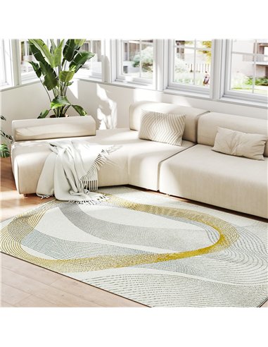 HOMCOM Modern Area Rug, Machine Washable Rug, Allergy-Friendly Floor Carpet for Living Room, Bedroom, Dining Room, Home Office, 