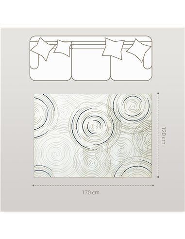 HOMCOM Modern Area Rug, Swirl Pattern Machine Washable Rug, Allergy-Friendly Floor Carpet for Living Room, Bedroom, Dining Room,