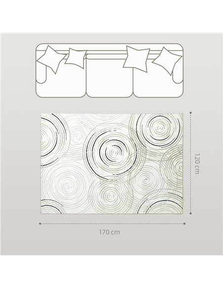 HOMCOM Modern Area Rug, Swirl Pattern Machine Washable Rug, Allergy-Friendly Floor Carpet for Living Room, Bedroom, Dining Room, - pic 204743 | FastDaddyshop