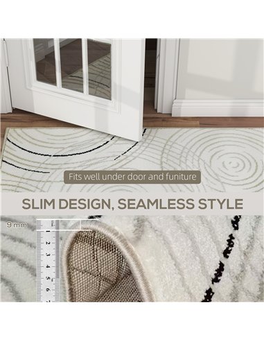 HOMCOM Modern Area Rug, Swirl Pattern Machine Washable Rug, Allergy-Friendly Floor Carpet for Living Room, Bedroom, Dining Room,