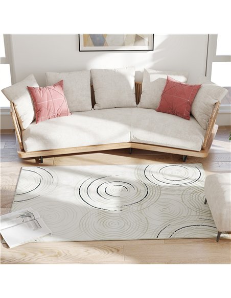 HOMCOM Modern Area Rug, Swirl Pattern Machine Washable Rug, Allergy-Friendly Floor Carpet for Living Room, Bedroom, Dining Room, - pic 204749 | FastDaddyshop