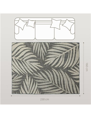 HOMCOM UV Resistant Indoor & Outdoor Area Rug, Easy-Cleaning Machine Washable Rug for Patio, Garden, Kitchen, Bathroom or Living
