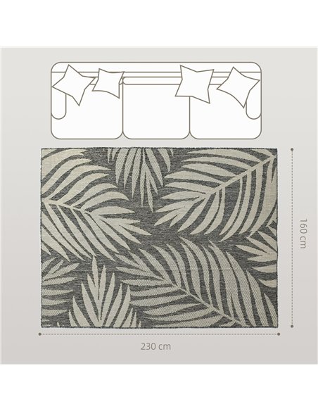 HOMCOM UV Resistant Indoor & Outdoor Area Rug, Easy-Cleaning Machine Washable Rug for Patio, Garden, Kitchen, Bathroom or Living - pic 204752 | FastDaddyshop