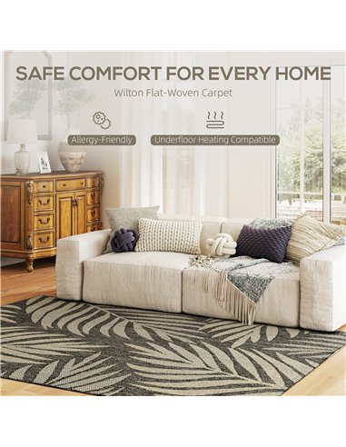 HOMCOM UV Resistant Indoor & Outdoor Area Rug, Easy-Cleaning Machine Washable Rug for Patio, Garden, Kitchen, Bathroom or Living