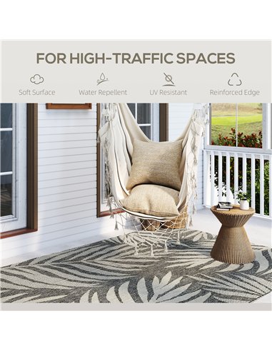 HOMCOM UV Resistant Indoor & Outdoor Area Rug, Easy-Cleaning Machine Washable Rug for Patio, Garden, Kitchen, Bathroom or Living