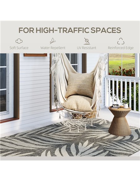 HOMCOM UV Resistant Indoor & Outdoor Area Rug, Easy-Cleaning Machine Washable Rug for Patio, Garden, Kitchen, Bathroom or Living - pic 204754 | FastDaddyshop