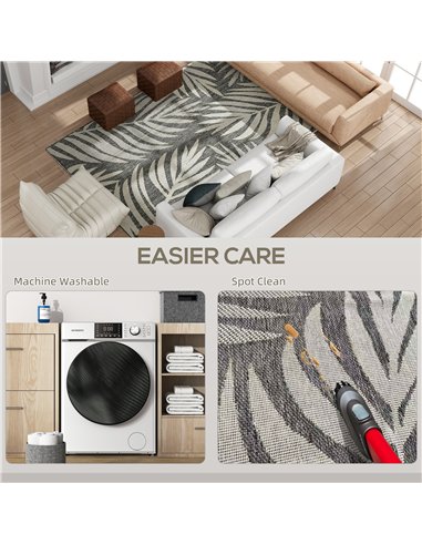 HOMCOM UV Resistant Indoor & Outdoor Area Rug, Easy-Cleaning Machine Washable Rug for Patio, Garden, Kitchen, Bathroom or Living
