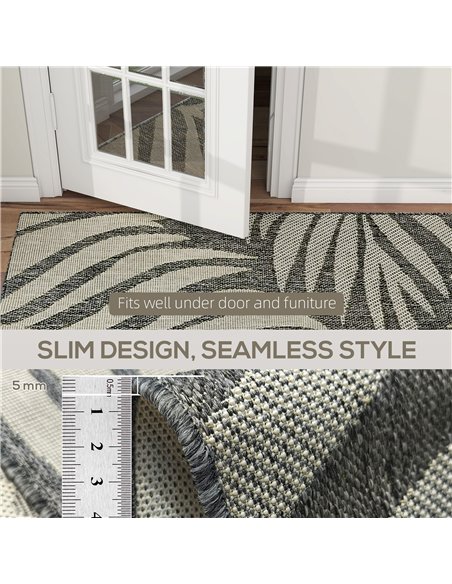 HOMCOM UV Resistant Indoor & Outdoor Area Rug, Easy-Cleaning Machine Washable Rug for Patio, Garden, Kitchen, Bathroom or Living - pic 204756 | FastDaddyshop