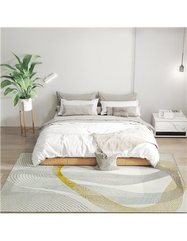 HOMCOM Modern Area Rug, Machine Washable Rug, Allergy-Friendly Floor Carpet for Living Room, Bedroom, Dining Room, Home Office, 