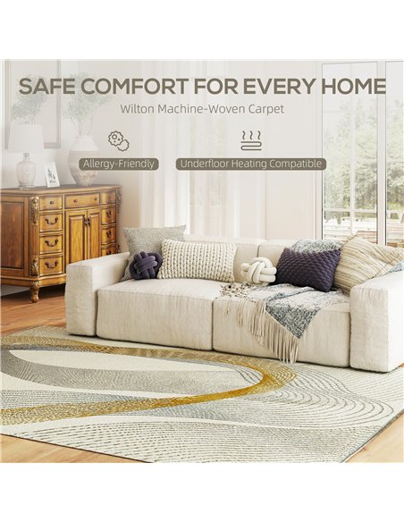 HOMCOM Modern Area Rug, Machine Washable Rug, Allergy-Friendly Floor Carpet for Living Room, Bedroom, Dining Room, Home Office,  - pic 204762 | FastDaddyshop