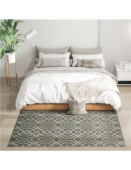 HOMCOM UV Resistant Indoor & Outdoor Area Rug, Easy-Cleaning Machine Washable Rug with Geometric Pattern for Patio, Garden, Kitc - pic 204769 | FastDaddyshop
