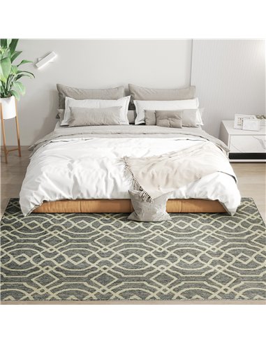 HOMCOM UV Resistant Indoor & Outdoor Area Rug, Easy-Cleaning Machine Washable Rug with Geometric Pattern for Patio, Garden, Kitc