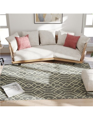 HOMCOM UV Resistant Indoor & Outdoor Area Rug, Easy-Cleaning Machine Washable Rug with Geometric Pattern for Patio, Garden, Kitc
