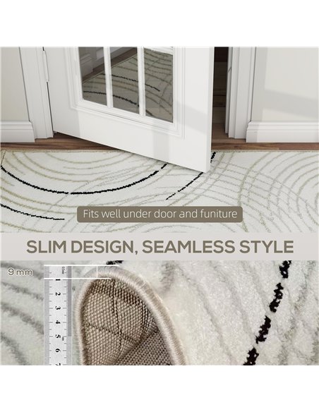 HOMCOM Modern Area Rug, Swirl Pattern Machine Washable Rug, Allergy-Friendly Floor Carpet for Living Room, Bedroom, Dining Room, - pic 204793 | FastDaddyshop