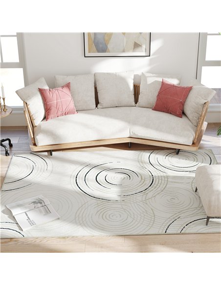 HOMCOM Modern Area Rug, Swirl Pattern Machine Washable Rug, Allergy-Friendly Floor Carpet for Living Room, Bedroom, Dining Room, - pic 204794 | FastDaddyshop